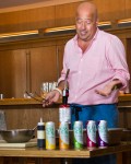 Andrew Zimmern discusses CASCAL while preparing the small dishes.